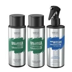 Kit Wess Balance Shampoo Condicionador E We Wish Reconstrutor Diário -