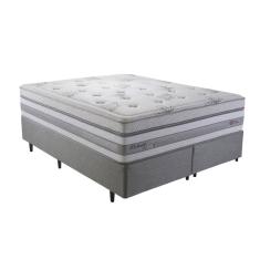 Cama Box Queen Herval Detroit com 2 Travesseiros Anatômicos, 78x158x198 cm, Molas Maxspring