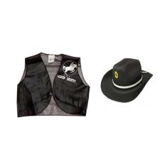Fantasia Colete Chapeu Infantil Country Cowboy Festa Junina