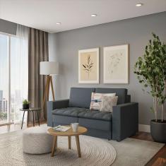 Sofá 3 Lugares Retrátil Zermatt Linho Cinza 180 cm