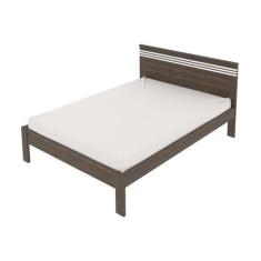 Cama de Casal CM8009 Para Colchão de 138x188cm Nogal/Branco - Tecno - 