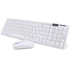 Kit Teclado E Mouse Sem Fio Wifi Usb 1600dpi 2.4ghz Branco