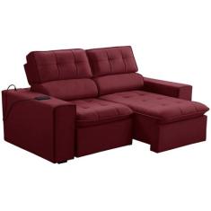 Sofá 5 Lugares Retrátil e Reclinável Batam Veludo Verde - Ferguile