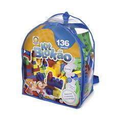 Blocos de Montar Kit Blockão Azul 136 Peças Menino - Kitstar