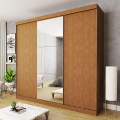 Guarda-Roupa Casal Evidence 3 Portas de Correr 4 Gavetas Carvalho - Minastex