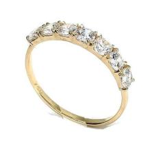 Anel meia aliança de ouro 18k Pedras - Elegancy Joias, 24