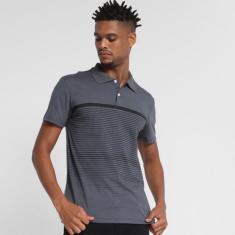Camisa Polo Ultimato Listras Masculina, Chumbo, P