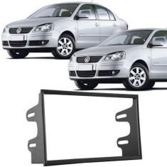 Moldura Painel 2 Din Dvd Polo Hatch Sedan 2003 à 2013 Preto - S/M