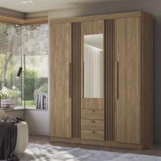 Guarda-roupa Aurora 03 Portas com Espelho e Pés