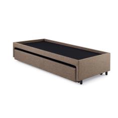 Bicama Box Para Dois Colchões Solteiro Linho Marrom