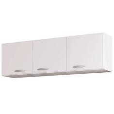 Armário Aéreo De Cozinha 120cm 3 Portas Classic - Poquema Cor Branco