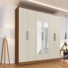 Guarda Roupa Casal 6 Portas 3 Gavetas Mônaco com Espelho - Edez