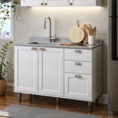 Balcão Para Cozinha 2 Portas 3 Gavetas Provençal sem Tampo Iluminata -