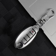 TPHJRM Porta-chaves do carro capa Smart Zinc Alloy Key, apto para nissan juke leaf micra k12 note patrol qashqai j11 j10, chave do carro ABS Smart Car Key Fob