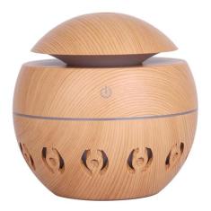 Mini Umidificador Aromatizador Ambientes Usb Cor Madeira Com Led Color