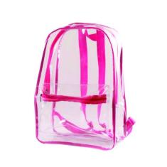 Mochila Transparente Feminina Pink Pvc Resistente - The Gift Bolsas