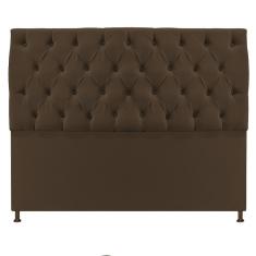 Cabeceira Sofia 140cm Casal Suede Marrom
