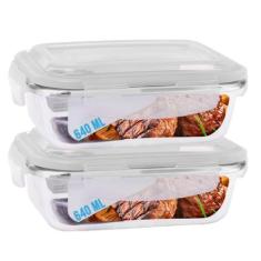 Conjunto 2 Pote Vidro Hermético Marmita Tampa 4 Travas 640ml - DONA LA