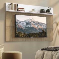 Painel TV 65&quot; c/ Prateleira Amsterdã Plus Multimóveis Rustic/Branco
