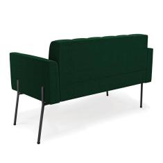 Sofá Namoradeira E Poltrona Pé Ferro Pto Elisa Bouclê Verde D03 - D`rossi