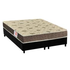 Cama Box Queen: Colchão Espuma D33 Orthoflex Comfortpedic Line + Base Crc Suede Black(158X198)