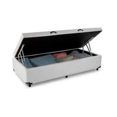 Cama Box Baú Solteiro material sintético 88x188 Base Box - PH&S, Branc
