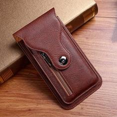 Capa carteira de couro para celular para Samsung S22 Ultra S21FE S20 Plus S9 S8 S10 Lite Note 20 Ultra Clipe para cinto Bolsa para telefone, marrom escuro, para Samsung s10 plus