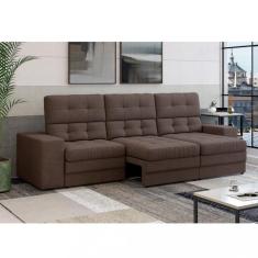 Sofá 3 Lugares 230cm Veludo Retrátil Reclinável Roma Besthouse