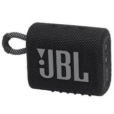 Caixa de Som Portátil JBL Go 3 com Bluetooth e À Prova de Poeira e Água – Preto