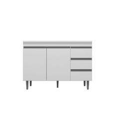 Balcão Gabinete Para Cozinha Andréia 100cm 2 Portas 3 Gavetas