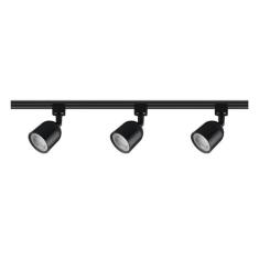 Trilho com 3 Spots Led Blumenau 15W Bivolt Preto, 3000K Luz Amarela