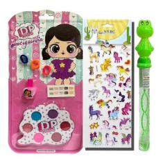 Kit De Maquiagem Infantil Completo Esmalte Adesivo Menina - Nova Aveni