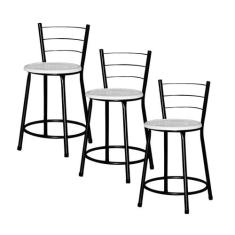 Jogo 3 Banqueta Baixa Ratan Preta Cristal - Lamar Design, Laca branca