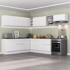 Armário Cozinha Completa de Canto Veneza Multimóveis V2103, Branco