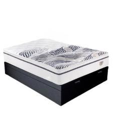 Conjunto: Box Baú Suede Preto + Colchão Multi Support - 200 Kg Por Pessoa - Casal 138x188x77