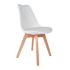 Cadeira de Jantar Saarinen Wood Branca - Mobly