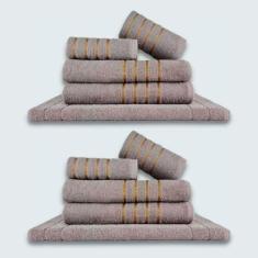 Jogo De Toalhas 10 Ps Coleo Montreal 100% Algodo Cinza+cinza - Toalhas