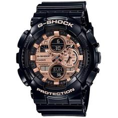 Relógio CASIO G-SHOCK masculino rosê preto GA-140GB-1A2DR
