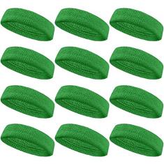 COUVER Faixa de cabelo esportiva com absorção de umidade, tecido felpudo de algodão atlético, faixa de suor para tênis, basquete, corrida, academia, malhar para homens e mulheres, vários pacotes -