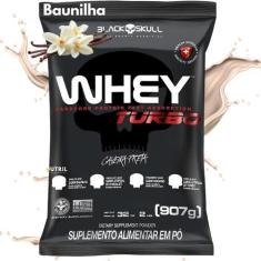 Whey Protein Concentrado 907g Black Skull TURBO  Refil para Ganho de M