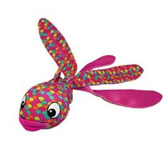 KONG Wubba Finz – Brinquedo de cachorro para cabo de guerra e buscar – Suprimentos para cães para filhotes e brincadeiras de cachorro – Brinquedo para cães ao ar livre e interno (rosa, grande)