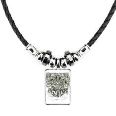 DIYthinker Colar de monstro estilo chinês, joias, torque, pingente de corda de couro