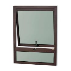 Janela de Alumínio Maxim-Ar com Bandeira 80x60cm Vidro Mini Boreal Confort Brimak Corten