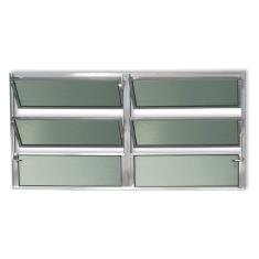 Janela Basculante de Alumínio 60x120cm 2 Seções com Vidro Boreal Plus Brimak Brilhante