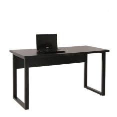 Mesa de Escritório Pé Tubular PE25 em MDP 150 x 70 cm Preta com Base Preta