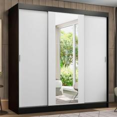 Guarda-roupa Casal Madesa Reno 3 Portas de Correr com Espelho P