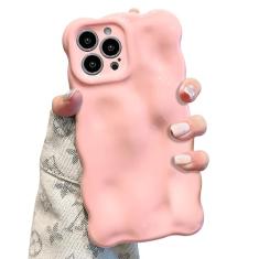 UEEBAI Capa Ripple para iPhone 13 Pro Max, linda capa prateada em forma de onda para iPhone, capa de telefone 3D bonita estética, capa de ondulação de água, design cromado 3D para mulheres e meninas,