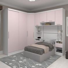 Guarda Roupa Dormitório Modulado Alpes Solteiro Canto c/ 2 Portas de C