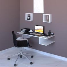 Mesa Suspensa Nichos Mdf Trabalho Home Office Computador Pc - Deliquad