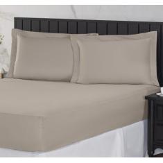 Jogo de Cama Casal Queen 400 Fios Percal 03 Peças Com Aba, Antiácaro, 